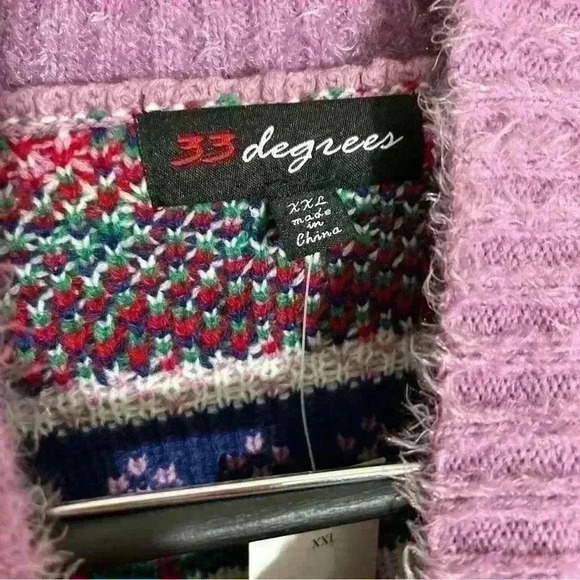 Women's Xmas Cropped Turtleneck Knitted Sweater Purple XXL NWT - Picture 7 of 8